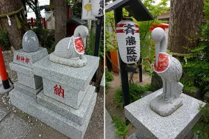 鴻神社のコウノトリ像