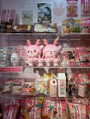 岩下の新生姜ミュージアム、ピンクのお土産がズラリと並ぶミュージアムショップ